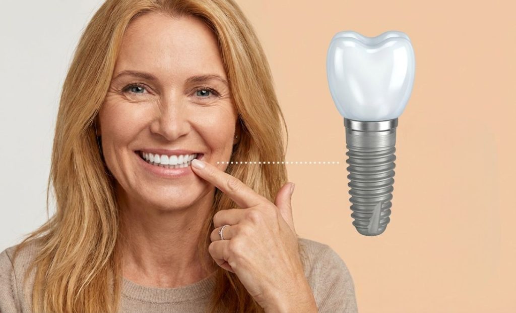 Dental Implants at Burlington Family Dentists in Burlington showing longevity and smile