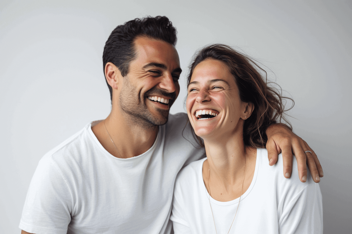 A smiling couple